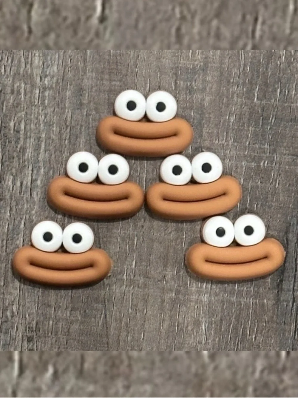 💞 New Set of 5 Silicone Funny Emoji Face Arts & Crafts Charms